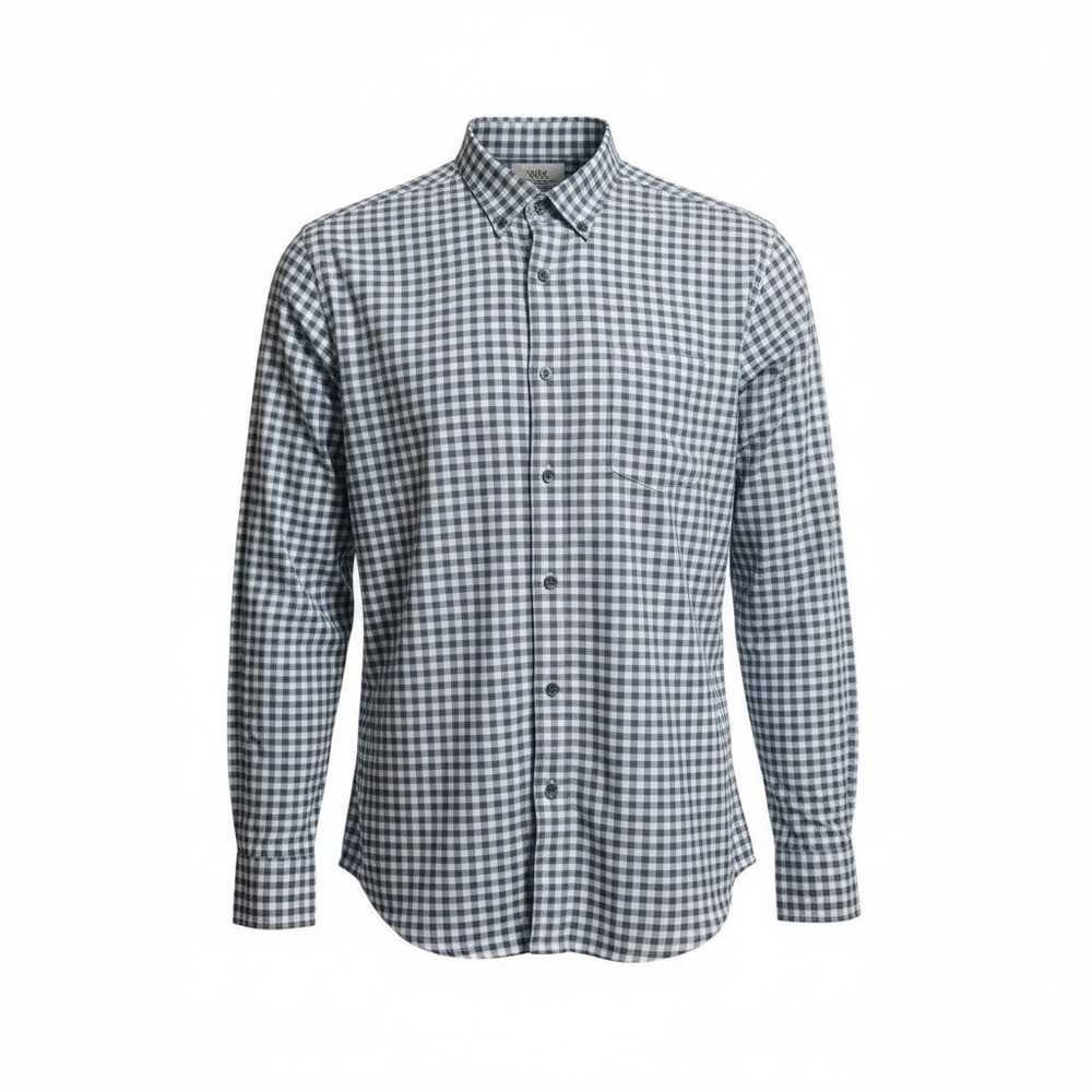 WRK The Reworked Shirt Button Down Men's Sz XXL Gray Check Slim Fit Soft